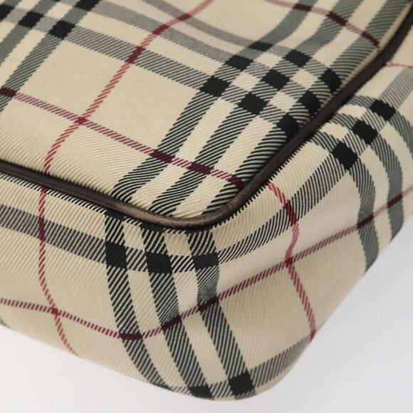 BURBERRY Nova Check Shoulder Bag Canvas Beige Auth 110227 - Picture 4 of 16